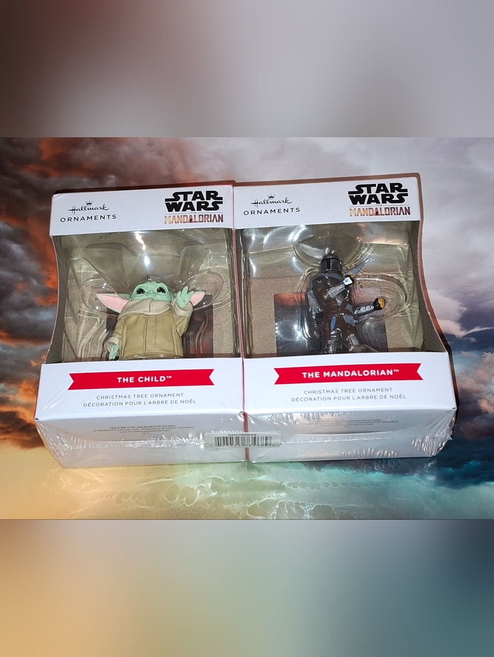 Disney Star Wars The Mandalorian and Grogu Rare Twin Hallmark Ornaments Set 2021